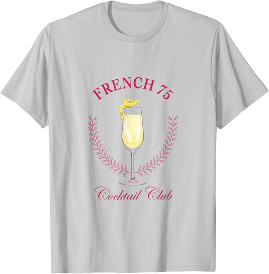 French 75 Cocktail Club T-Shirt - T-Shirt | Ash