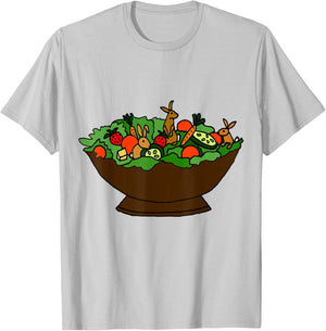 Smilenowtees Funny Bunny Rabbits in Garden Salad T-Shirt - T-Shirt | Ash