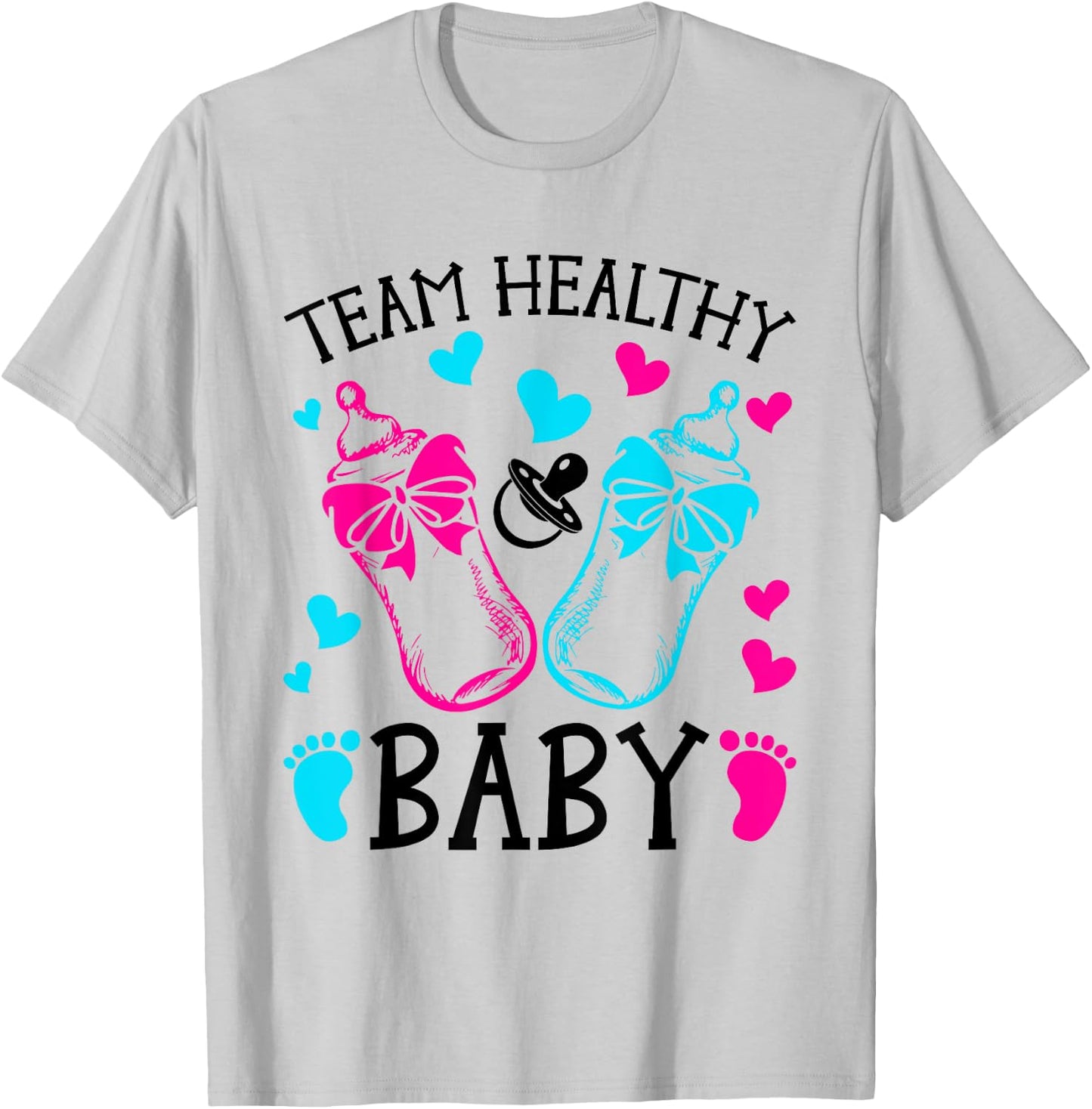 Team Healthy Baby Gender Reveal Party T-Shirt - T-Shirt | Ash