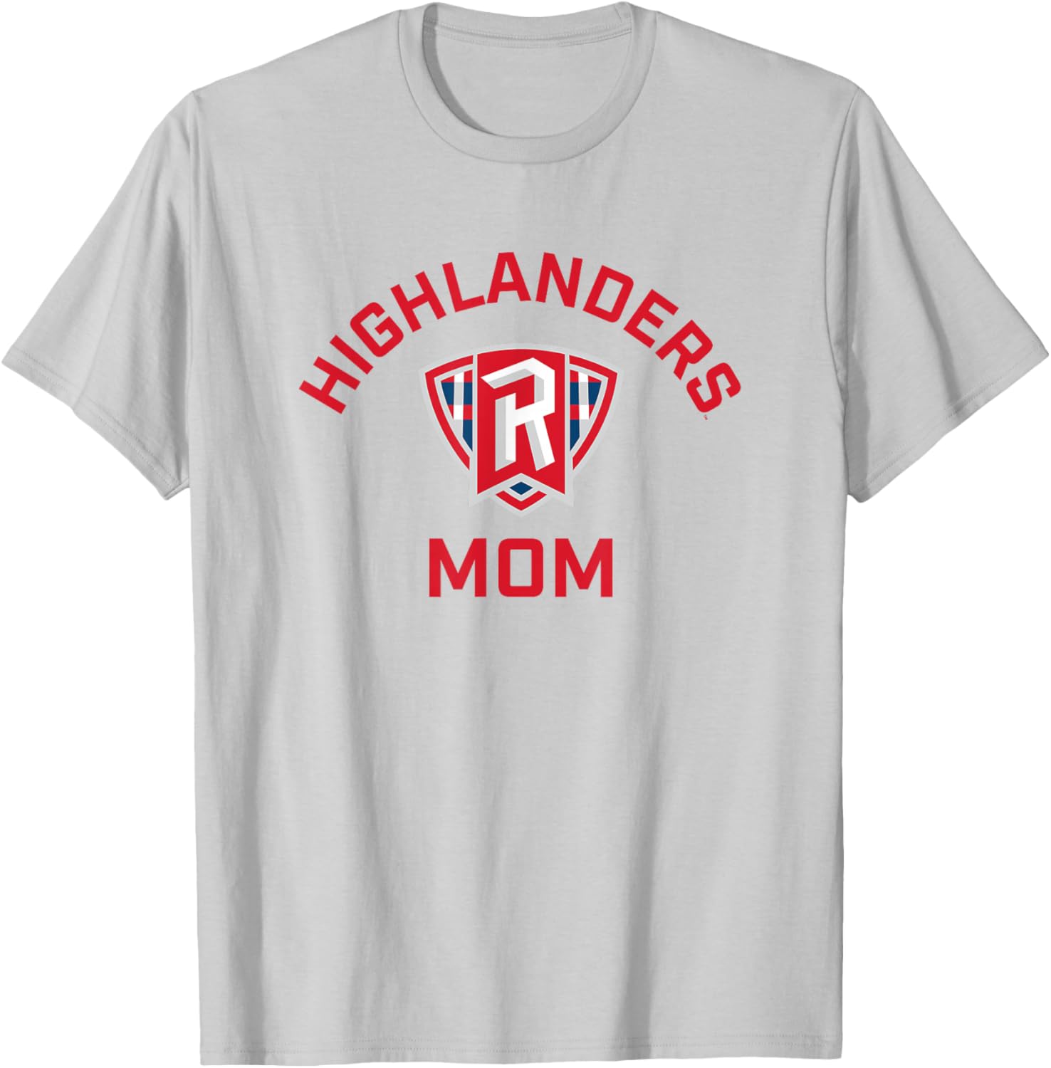 Radford University Highlanders Arched Mom T-Shirt - T-Shirt | Ash