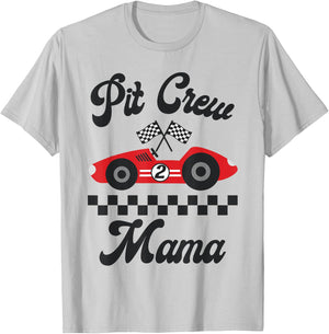 Two Fast Birthday Racing Car Mama Of The Birthday Boy Party T-Shirt - T-Shirt | Ash