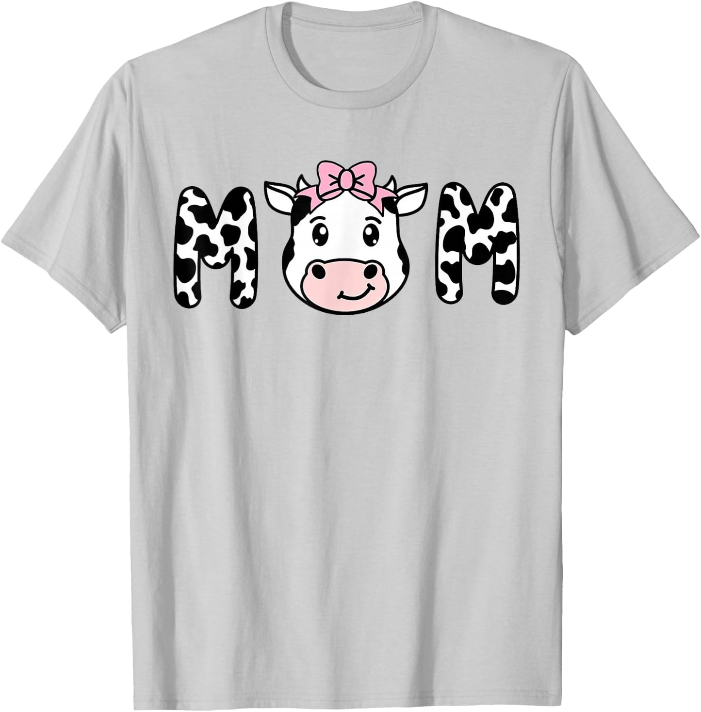 Cow MOM Birthday Family Matching Mothers Day Boy Girl Farm T-Shirt - T-Shirt | Ash