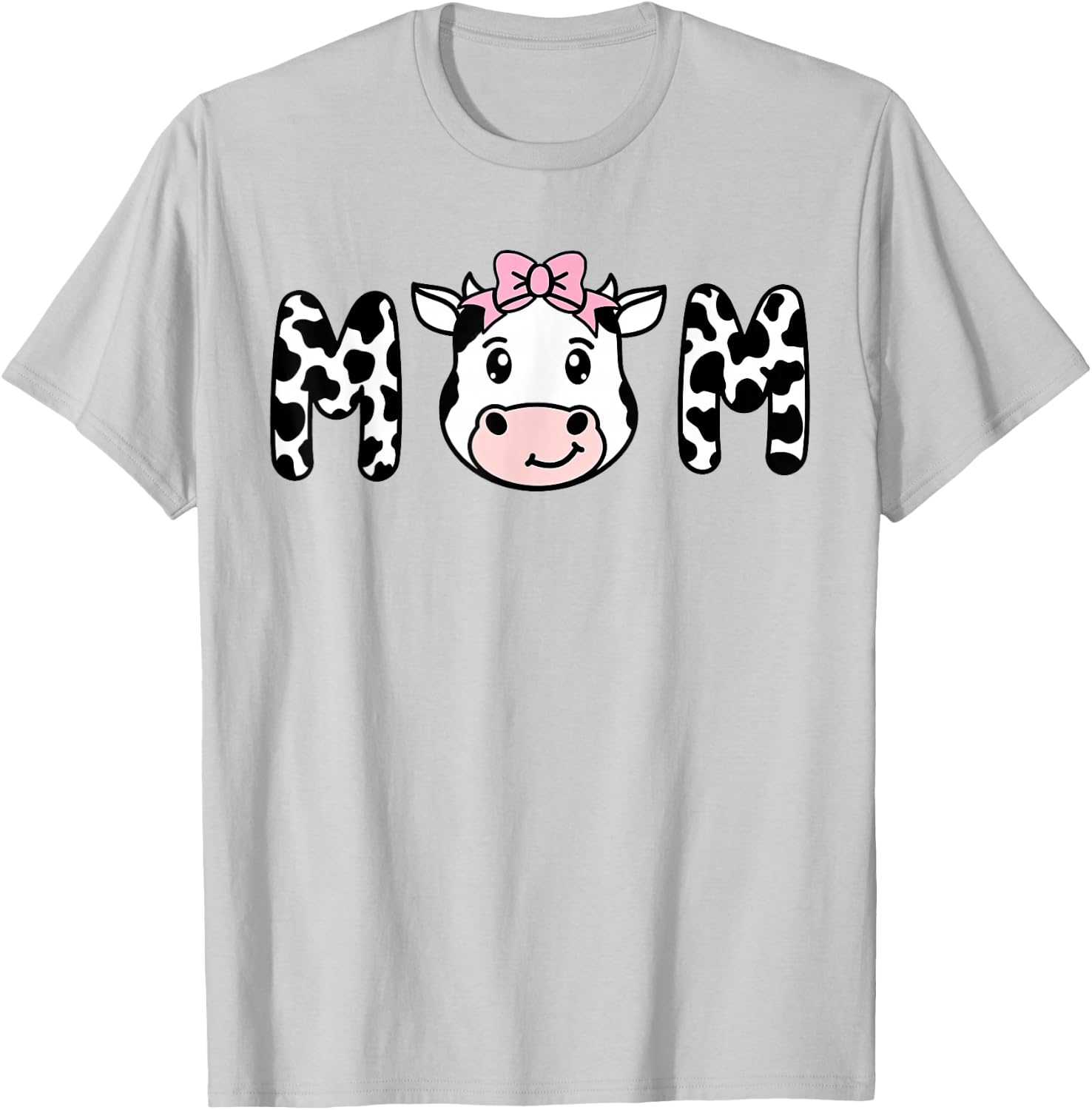 Cow MOM Birthday Family Matching Mothers Day Boy Girl Farm T-Shirt - T-Shirt | Ash