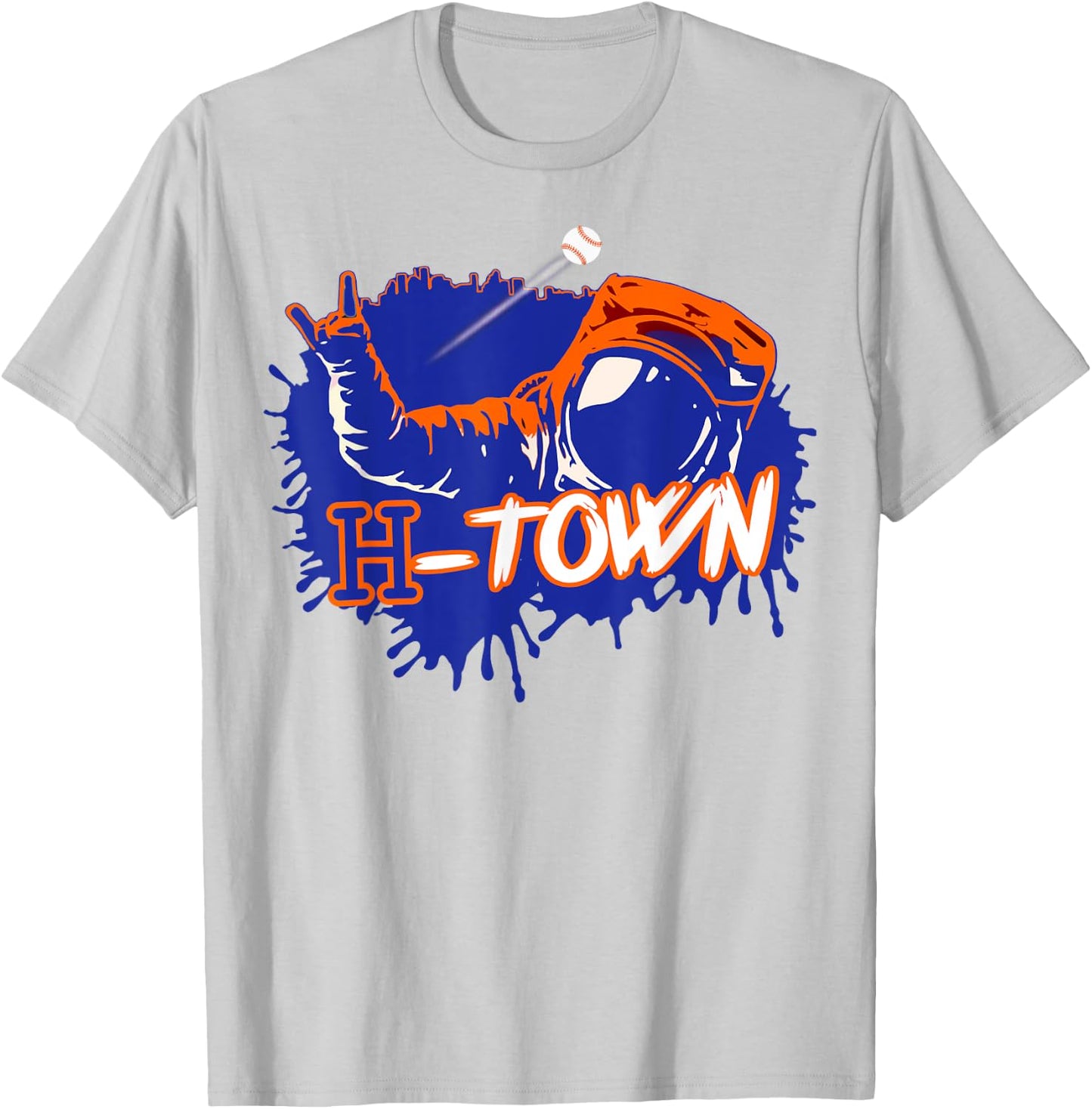 Houston Texas Astronaut H-Town Hand Sign - Houston Baseball T-Shirt - T-Shirt | Ash