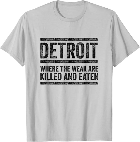 Vintage Michigan MI Gift Detroit Sports - Grey, Small, -Adults, Short Sleeve, , Modern, Sports, Lace Embellishment T-Shirt - T-Shirt | Ash