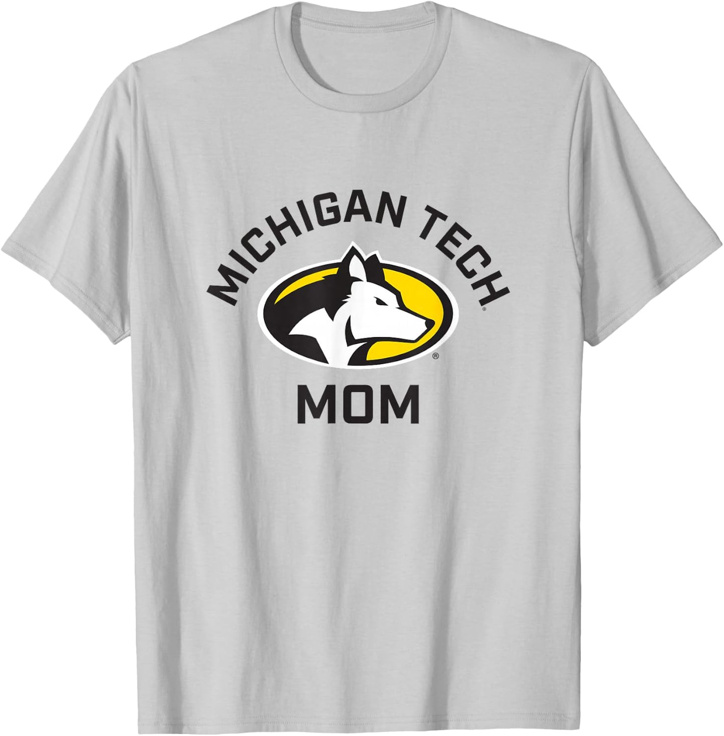 Michigan Tech Huskies Arched Mom T-Shirt - T-Shirt | Ash