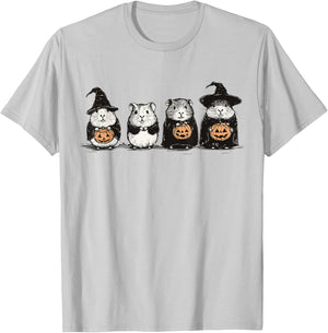 Cute Guinea Pig Halloween Guinea Pig Witch Hilarious Animal T-Shirt - T-Shirt | Ash