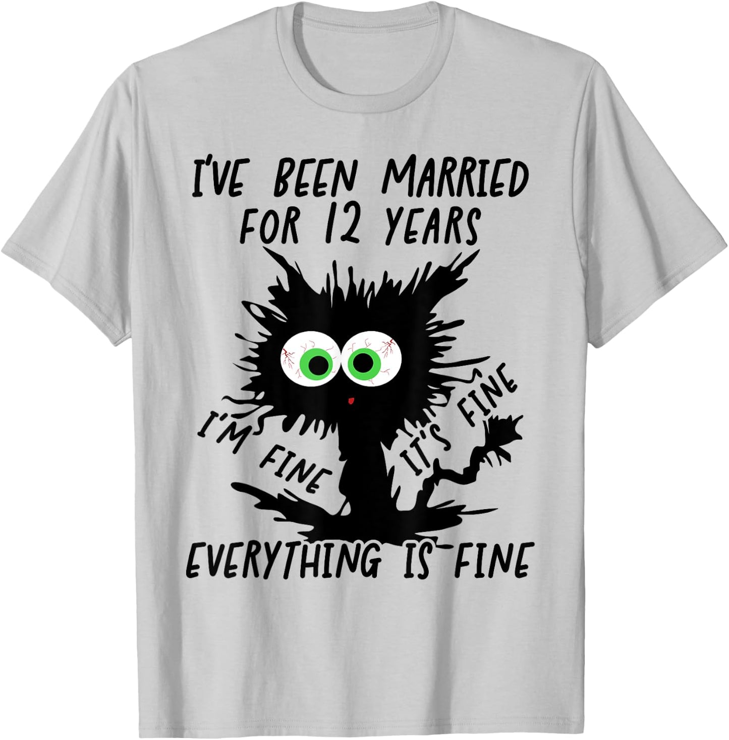 Fine Linen Wedding I've Been Married For 12 Years T-Shirt - T-Shirt | Ash