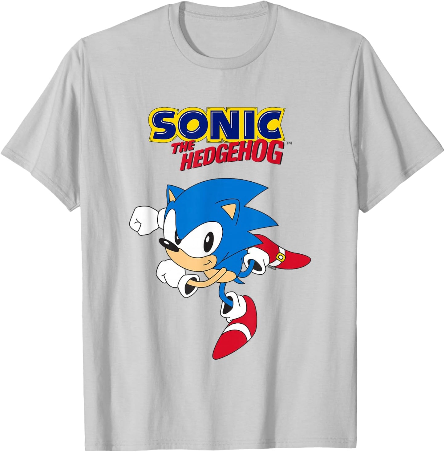 Sonic The Hedgehog Classic Sonic Running Cool Shot T-Shirt - T-Shirt | Ash