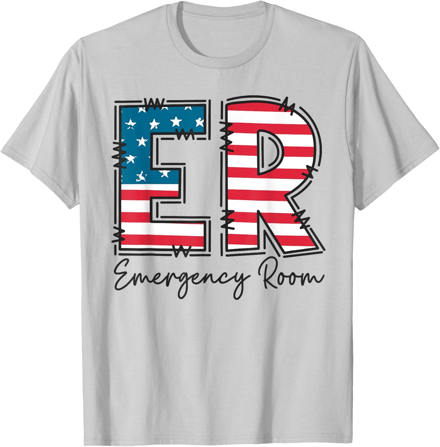 Emergency Room ER Nurse 4th of July Emergency Department T-Shirt - T-Shirt | Ash