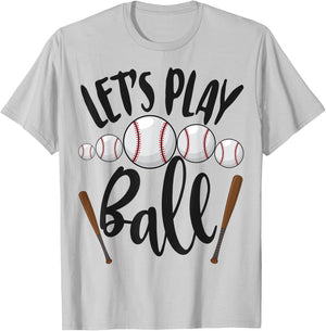 Let's Play Ball Sport Baseball Sports Sport Men Women Funny T-Shirt - T-Shirt | Ash