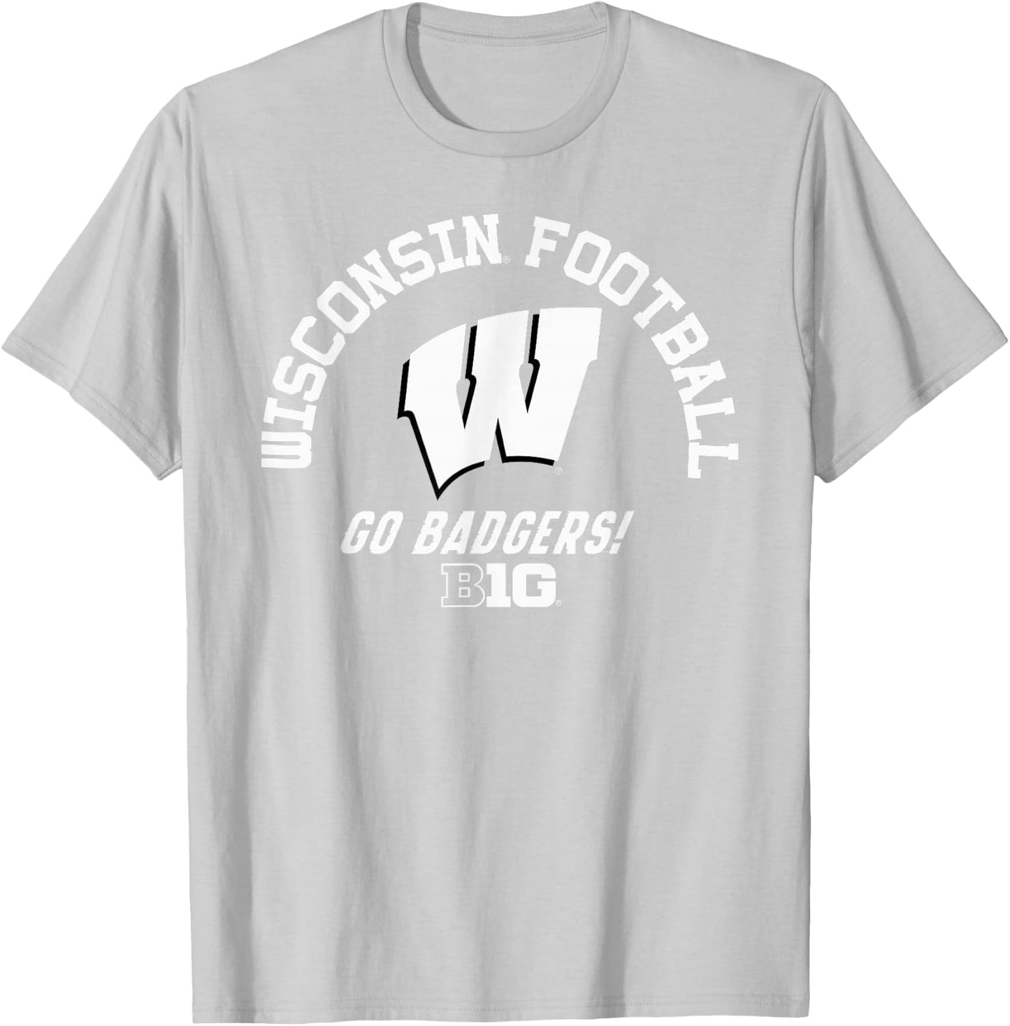 Wisconsin Badgers Big 10 Football Red Officially Licensed T-Shirt - T-Shirt | Ash