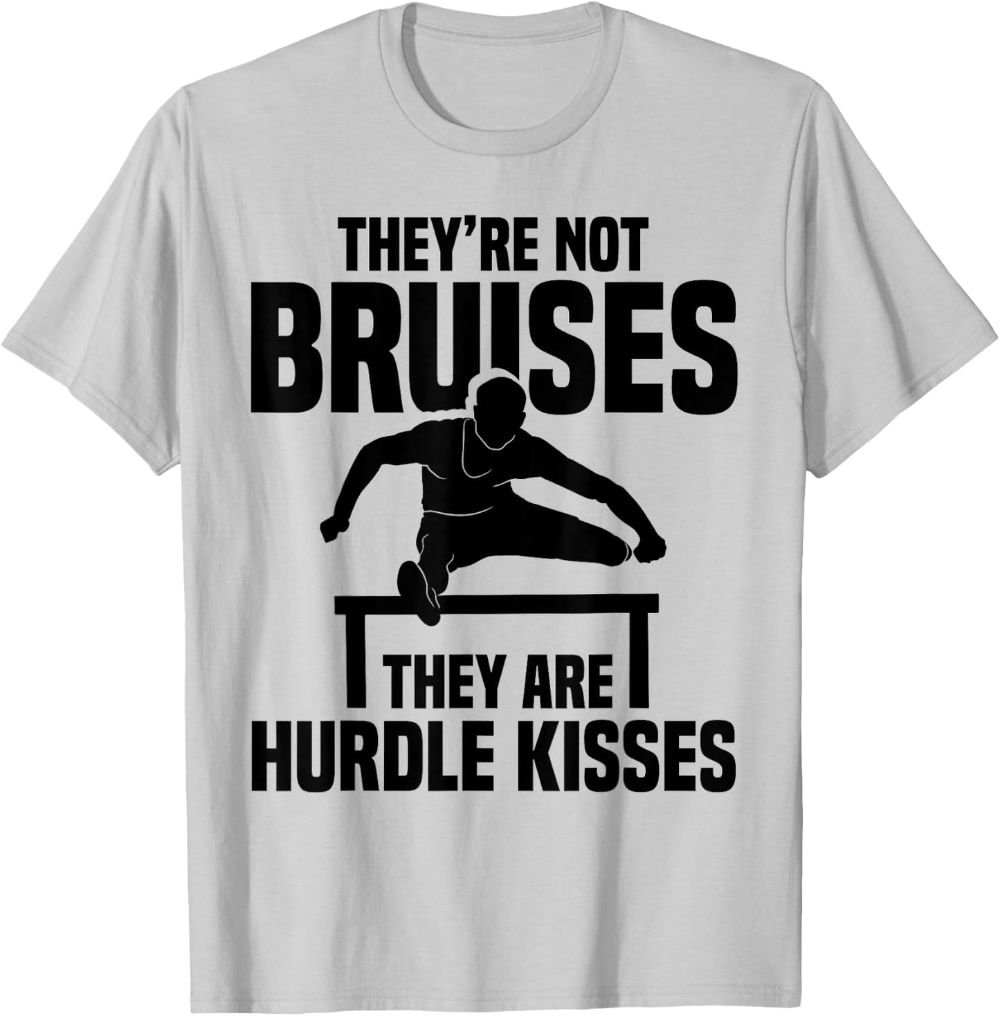Track & Field Hurdles Shoes Hurdles Spikes Men Hurdler T-Shirt - T-Shirt | Ash