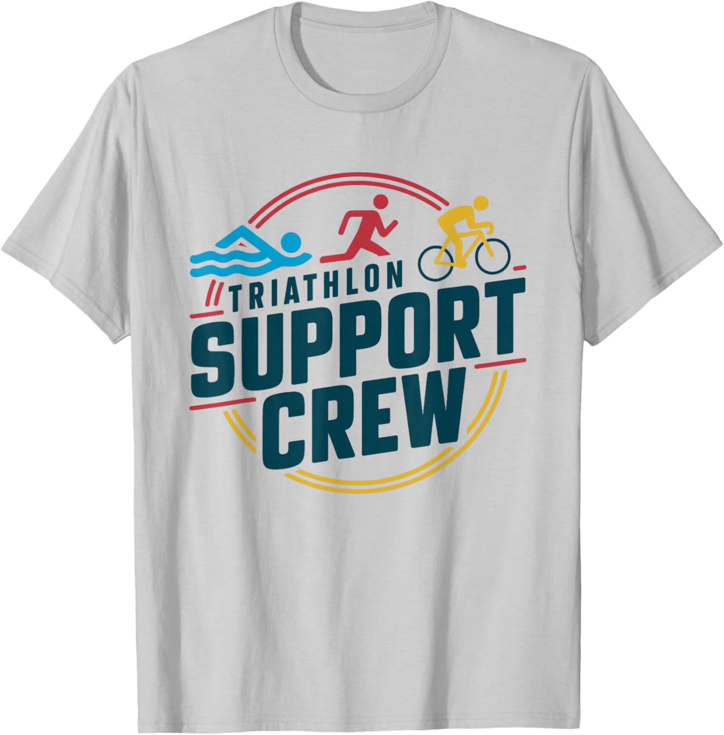 Triathlon Inspired Support Crew Related Triathlete T-Shirt - T-Shirt | Ash