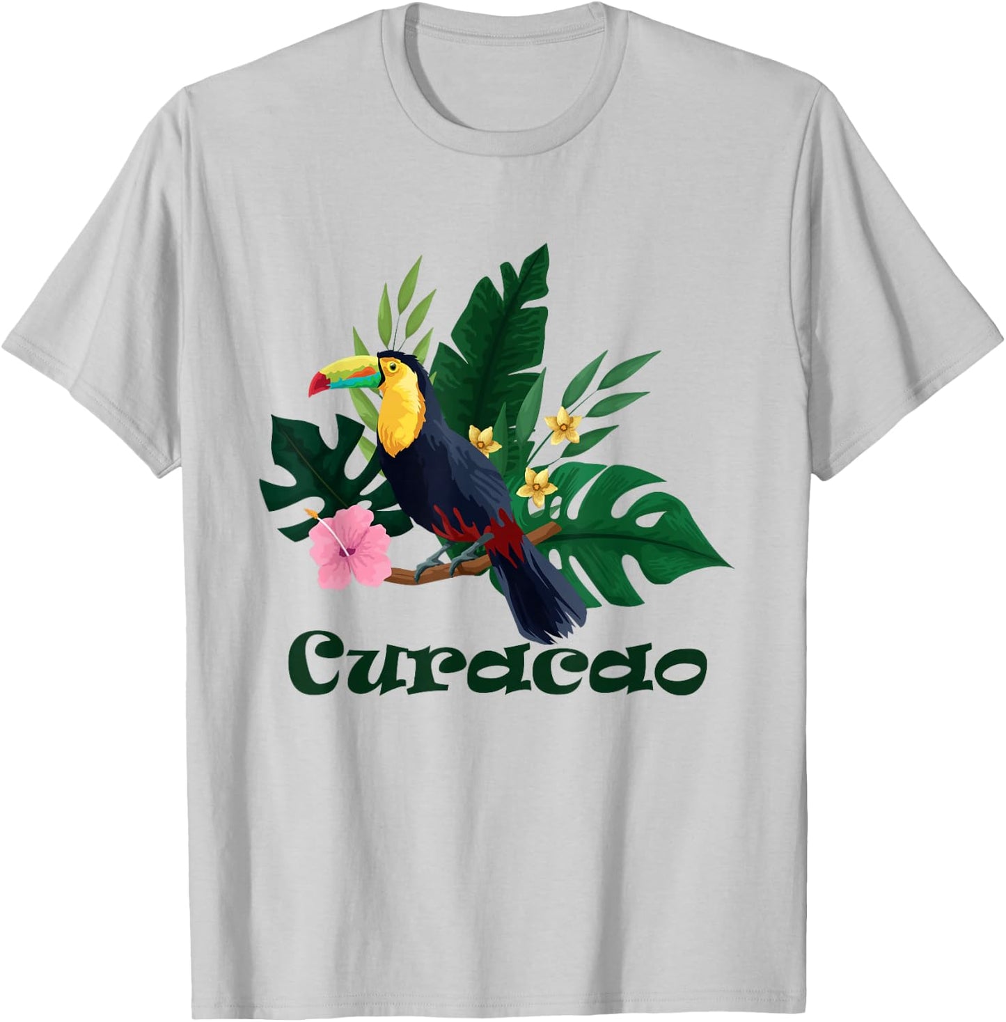 Curacao Travel Holiday or Vacation Souvenir Heart Island T-Shirt - T-Shirt | Ash