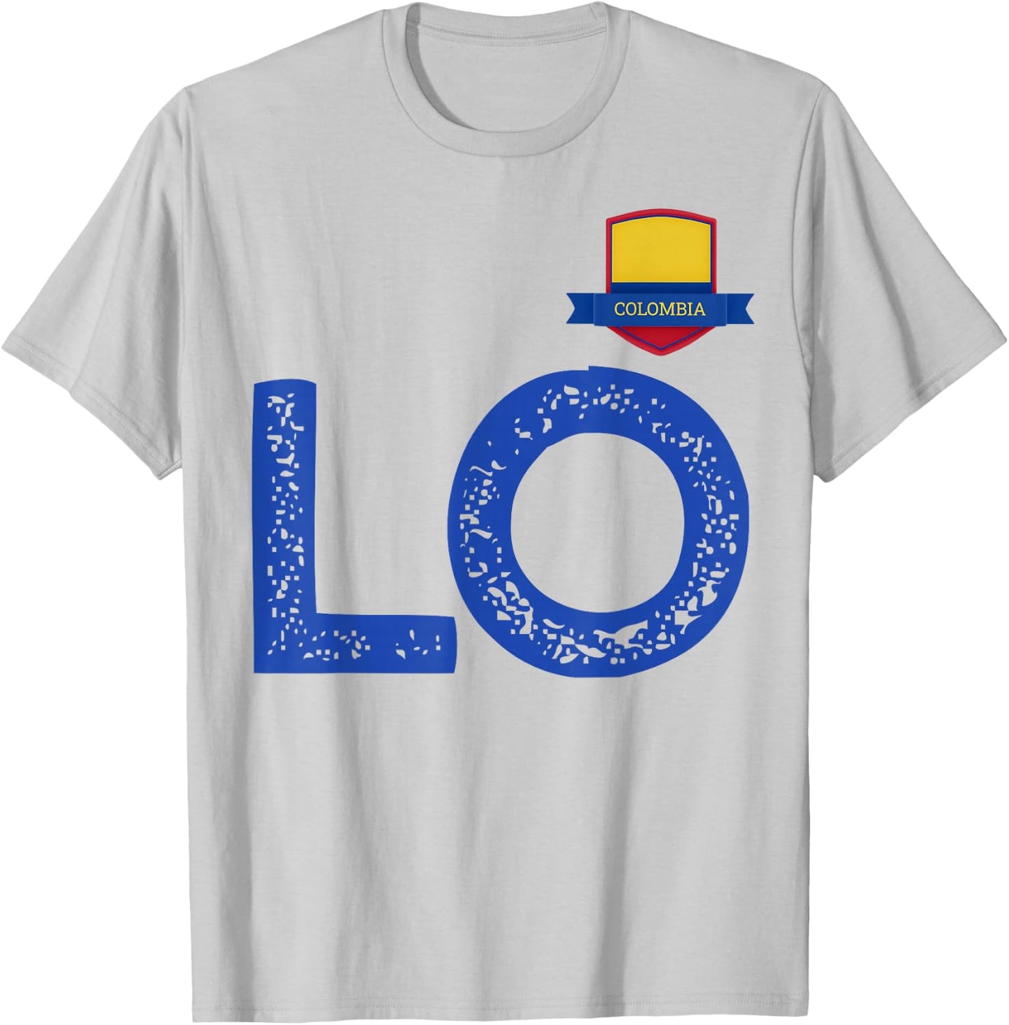 Colombia Human-Flag Letter L and O Colombian T-Shirt - T-Shirt | Ash