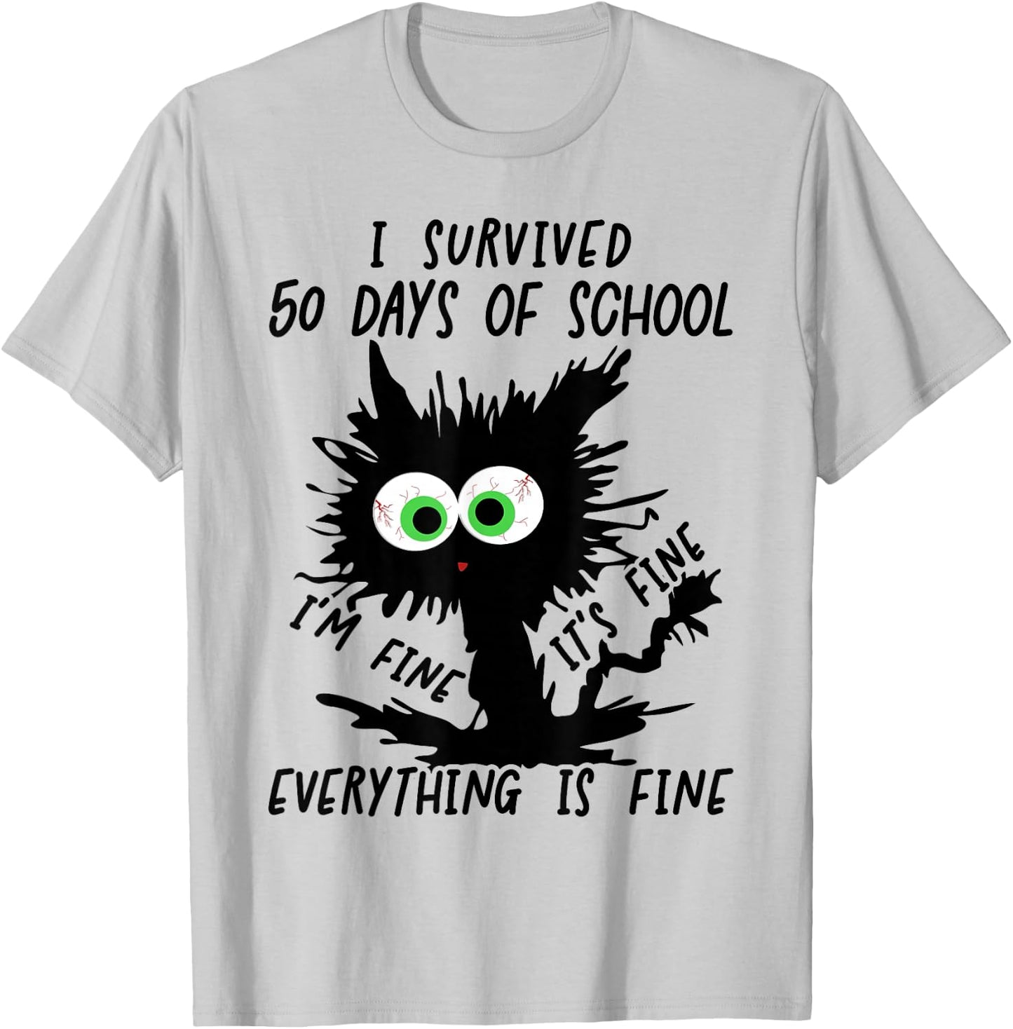 I Survived 50 Days Of School T-Shirt - T-Shirt | Ash