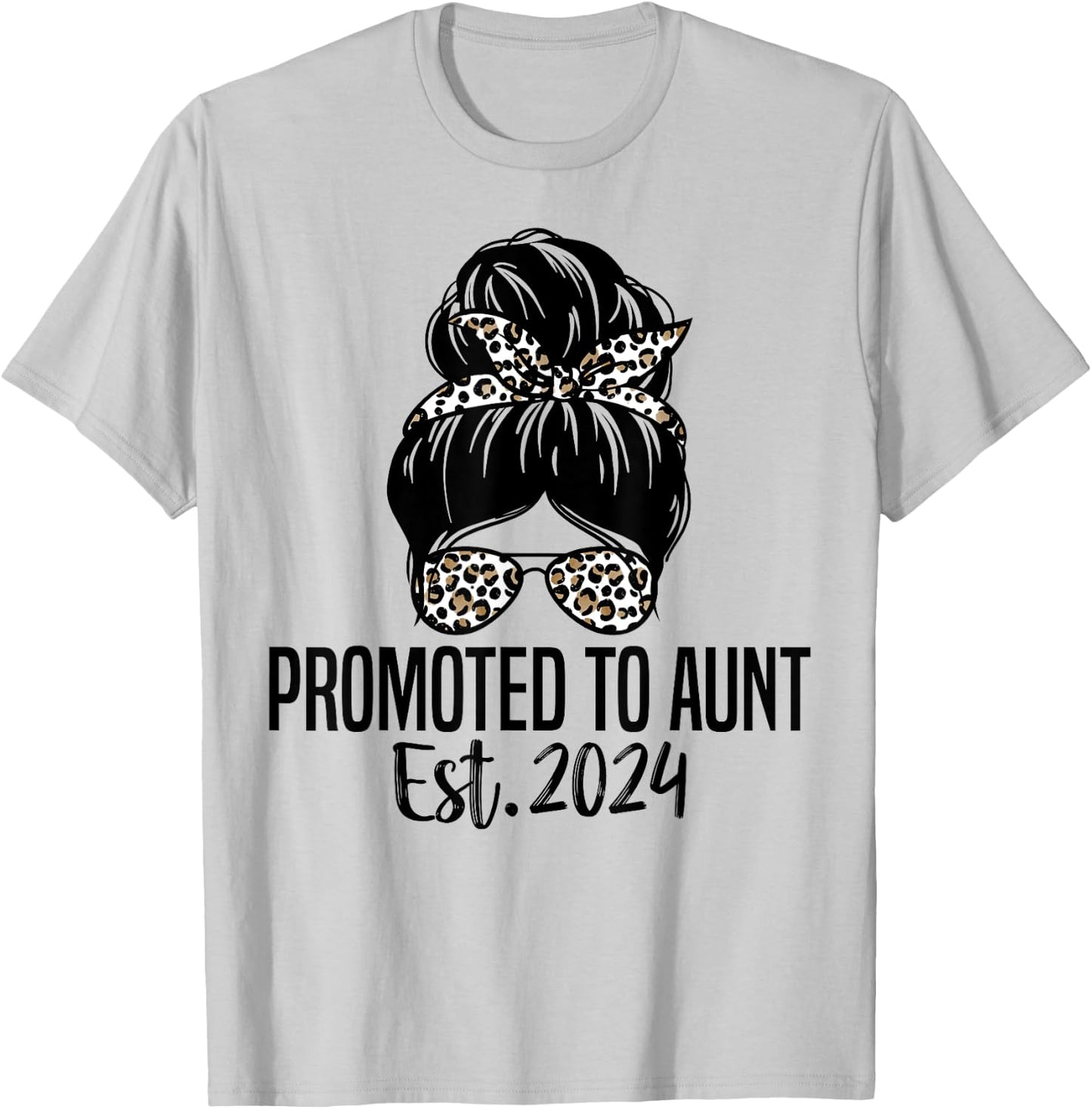 Promoted To Aunt Est. 2024 First Time New Aunt T-Shirt - T-Shirt | Ash