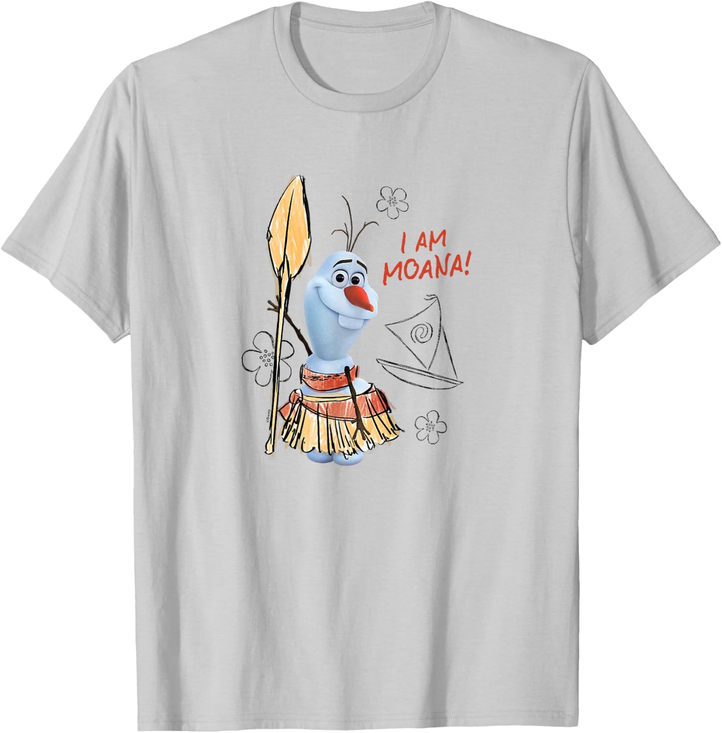 Frozen - Olaf I am Moana! T-Shirt - T-Shirt | Ash