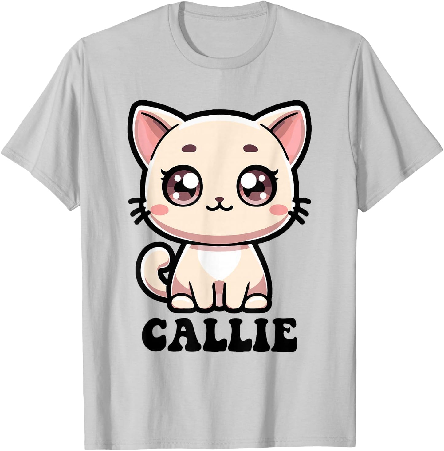 Callie Cute Kitty Cat Design for Girls Name Callie T-Shirt - T-Shirt | Ash