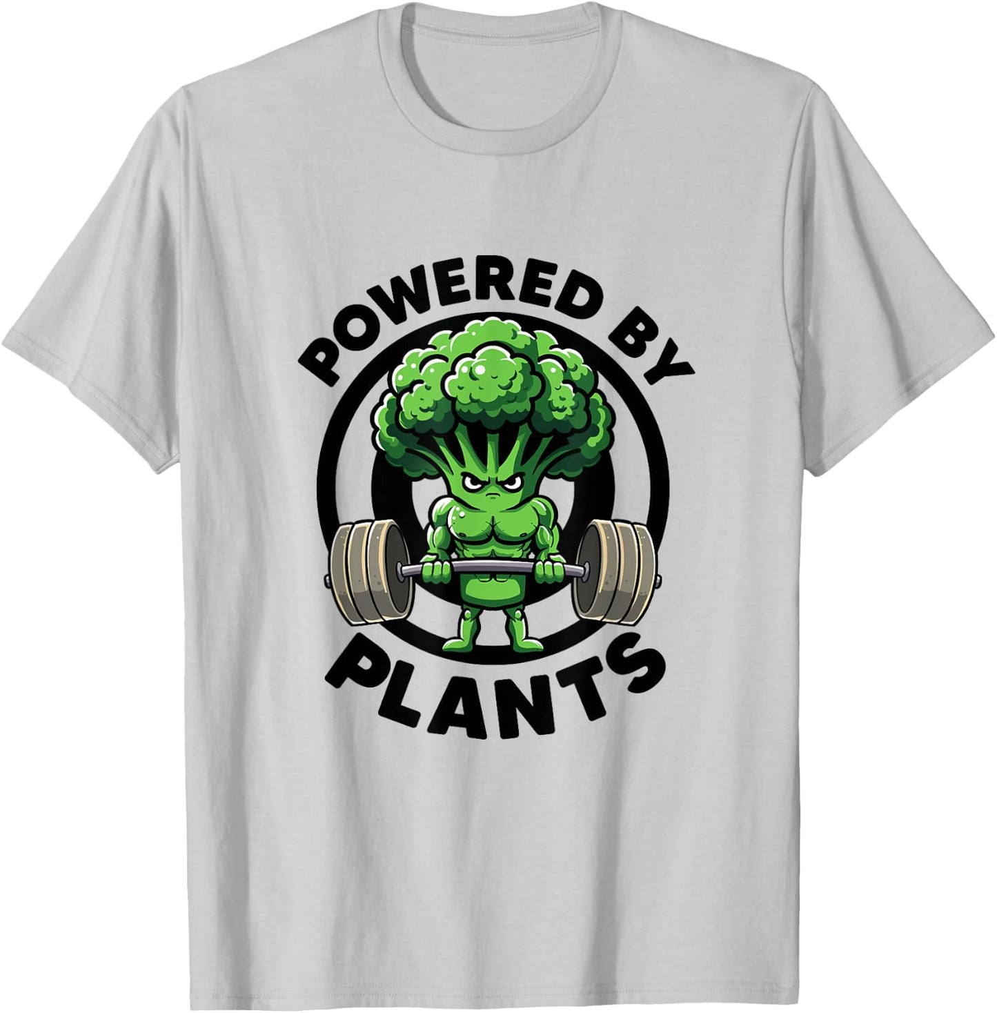 Powered By Plants Vegan Athlete Vegan Gym Vegan Bodybuilding T-Shirt - T-Shirt | Ash