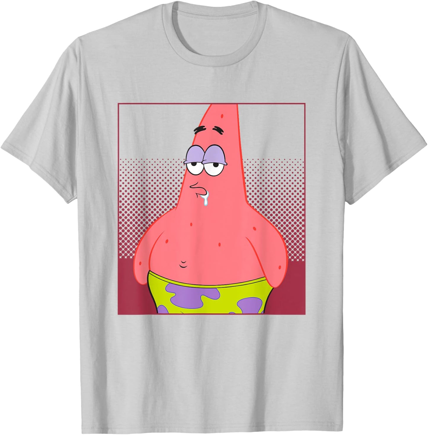 SpongeBob SquarePants Drooling Patrick Star Portrait T-Shirt - T-Shirt | Ash