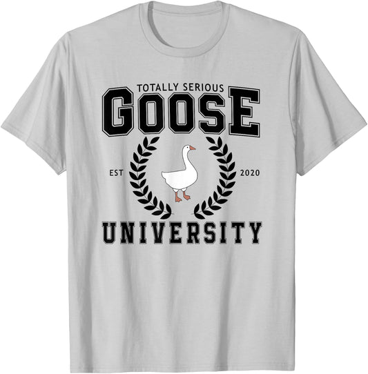 Silly Goose University - Seriously Totally Serious Sarcastic T-Shirt - T-Shirt | Ash
