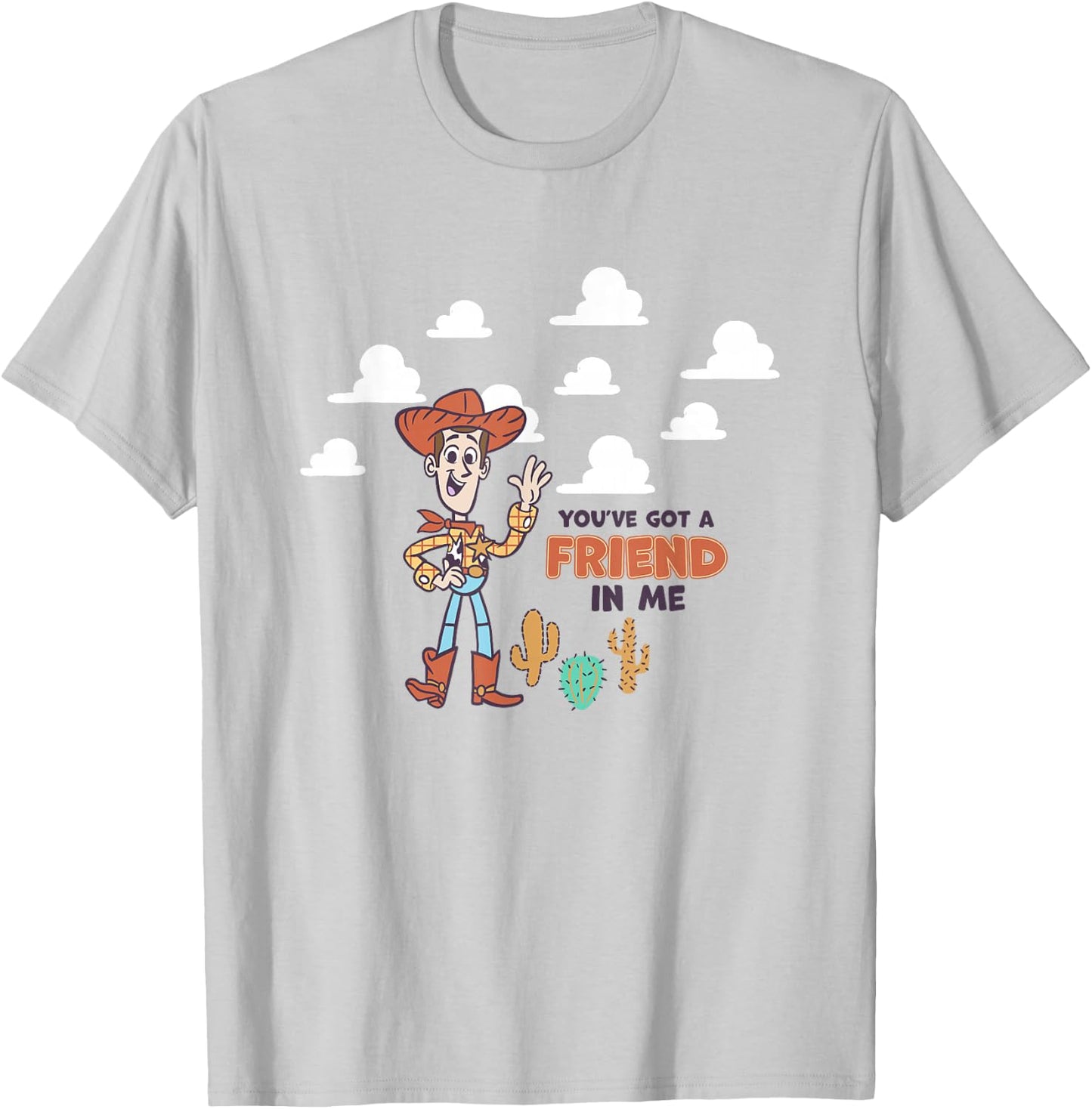 Disney Pixar Toy Story You've Got A Friend in Me Woody Logo T-Shirt - T-Shirt | Ash