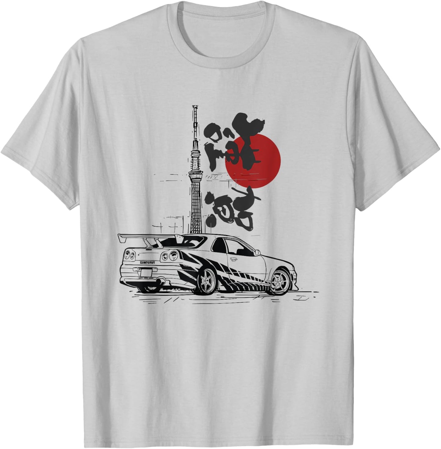 90's Japan Legend R34 Skyline Drift King Car Enthusiast T-Shirt - T-Shirt | Ash