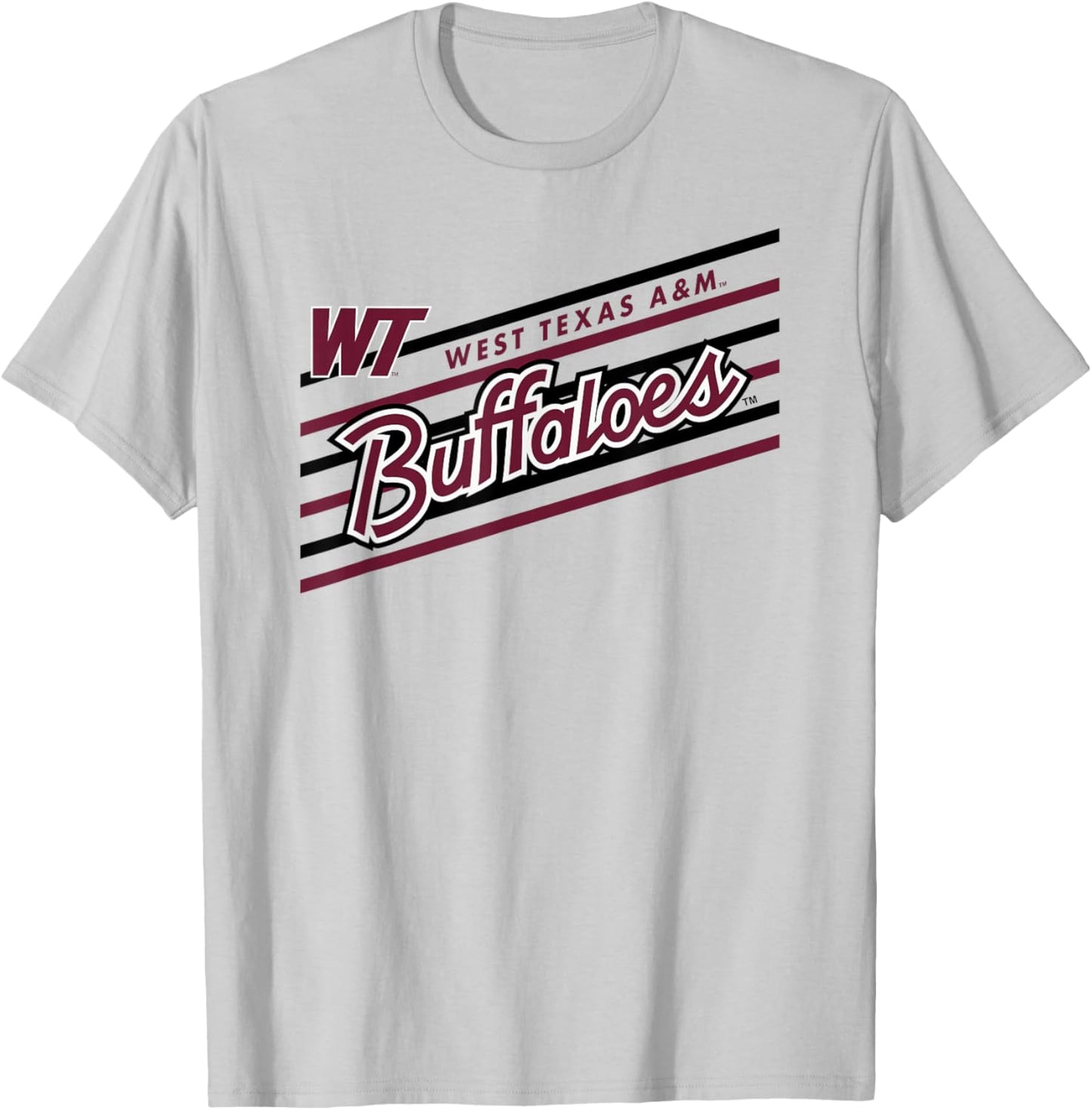 West Texas A&M Buffaloes Retro Performer Gray T-Shirt - T-Shirt | Ash
