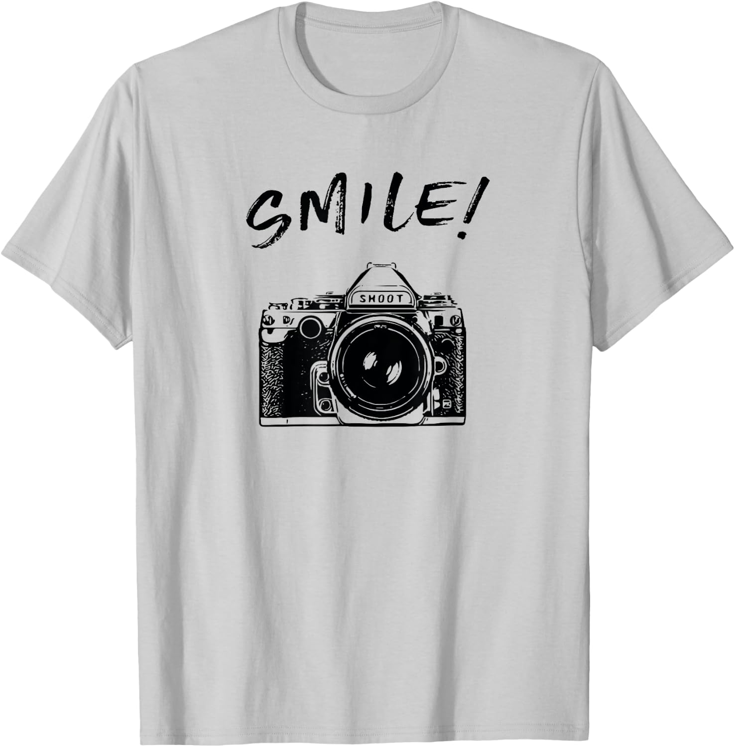 Cool SMILE Camera t shirt women kid photographers T-Shirt - T-Shirt | Ash
