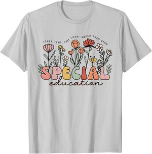 Retro Special Education Teach Them Love Them Watch Them Grow T-Shirt - T-Shirt | Ash