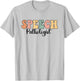 Groovy Speech Therapy Speech Language Pathologist Therapist T-Shirt - T-Shirt | Ash
