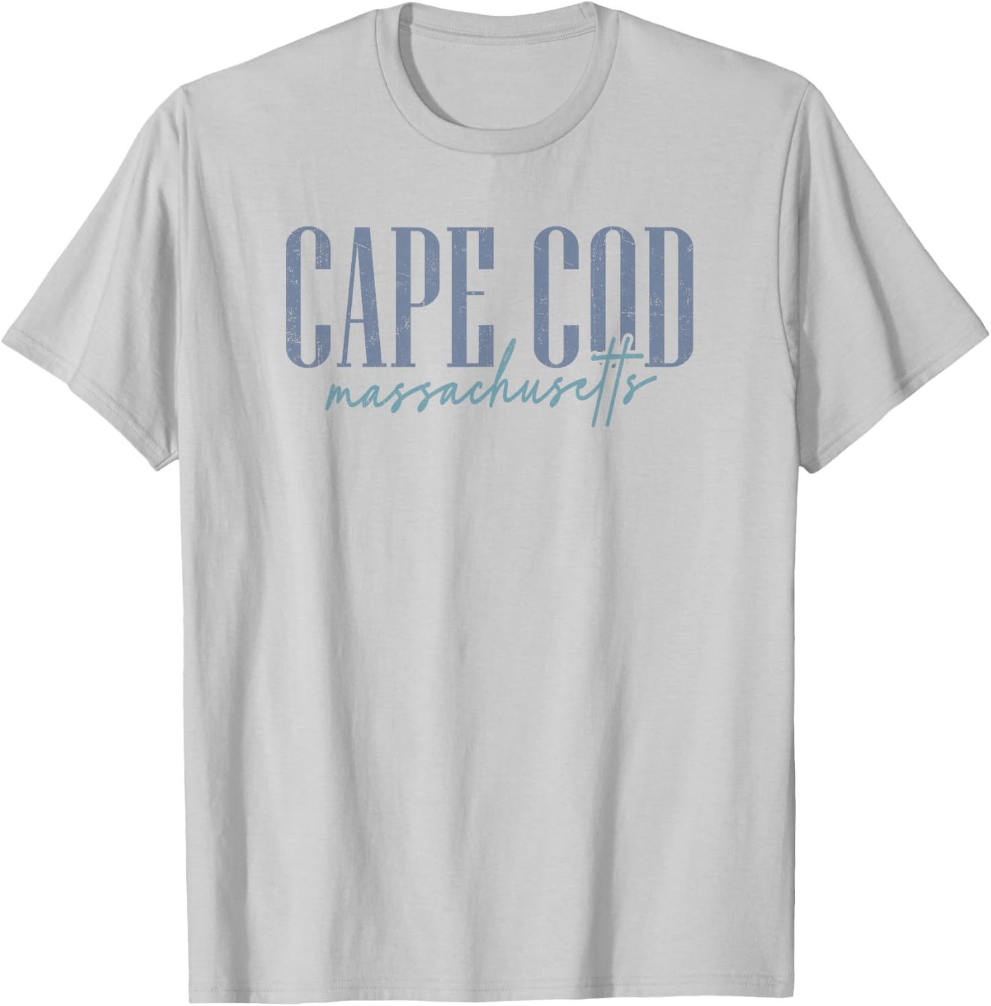 Vintage Cape Cod Massachusetts Retro Throwback Script T-Shirt - T-Shirt | Ash