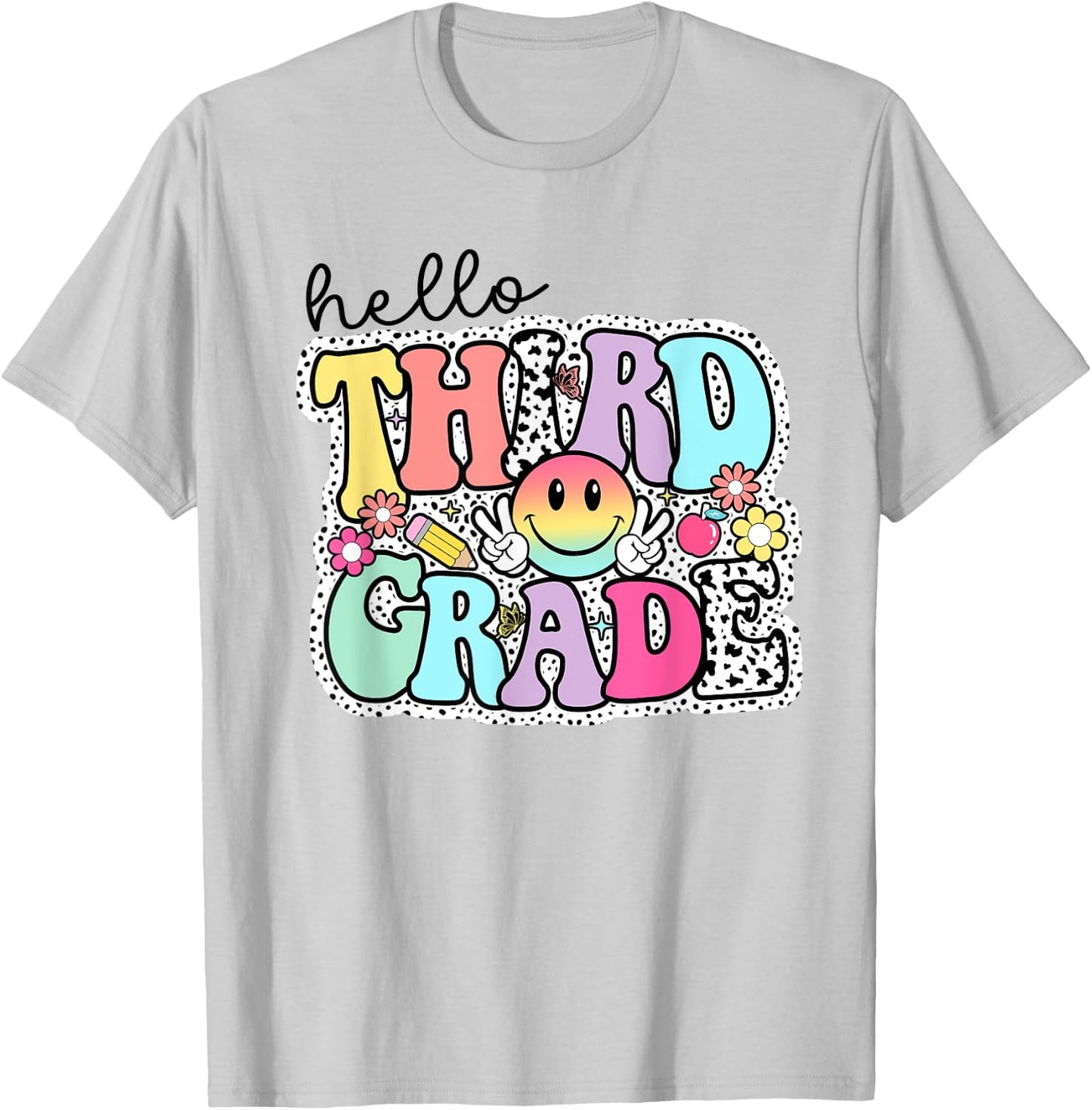 Hello Third Grade Team 3rd Grade Girl Teacher Back To School T-Shirt - T-Shirt | Ash