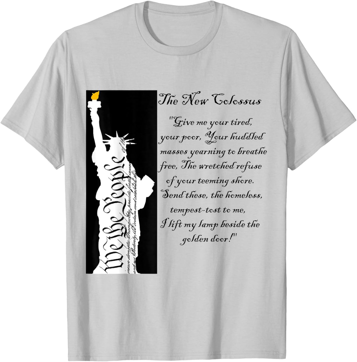 Statue of Liberty - immigrants melting pot refugees love T-Shirt - T-Shirt | Ash