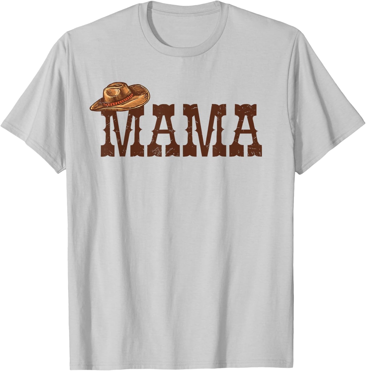Mama Mom Western Family Matching Birthday Cowboy Cowgirl T-Shirt - T-Shirt | Ash