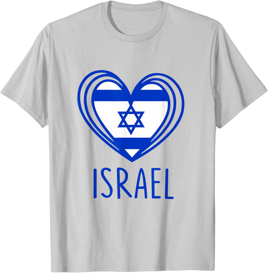 Patriotic Israel Pride Israeli Heart Flag Israel Shirt Kids T-Shirt - T-Shirt | Ash