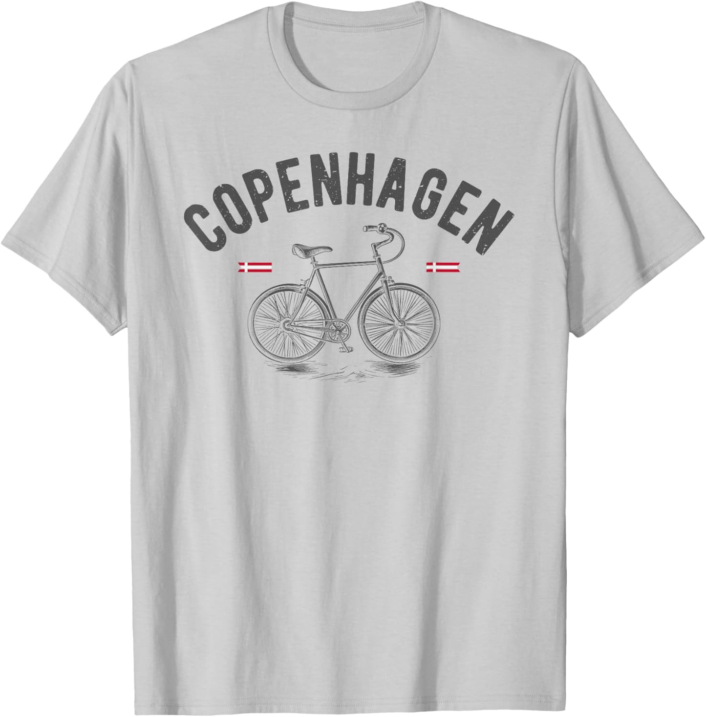 Vintage Bicycle Copenhagen Denmark | Bike Lover T-Shirt - T-Shirt | Ash