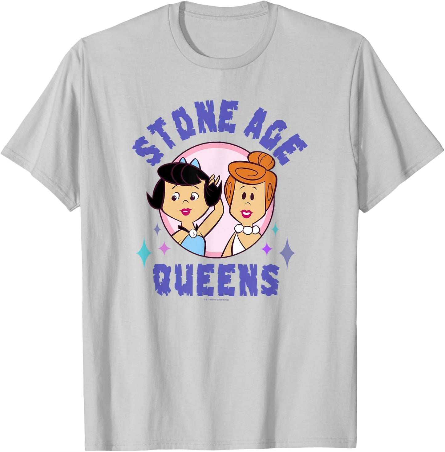 The Flintstones Wilma & Betty Stone Age Queens Retro Cartoon T-Shirt - T-Shirt | Ash