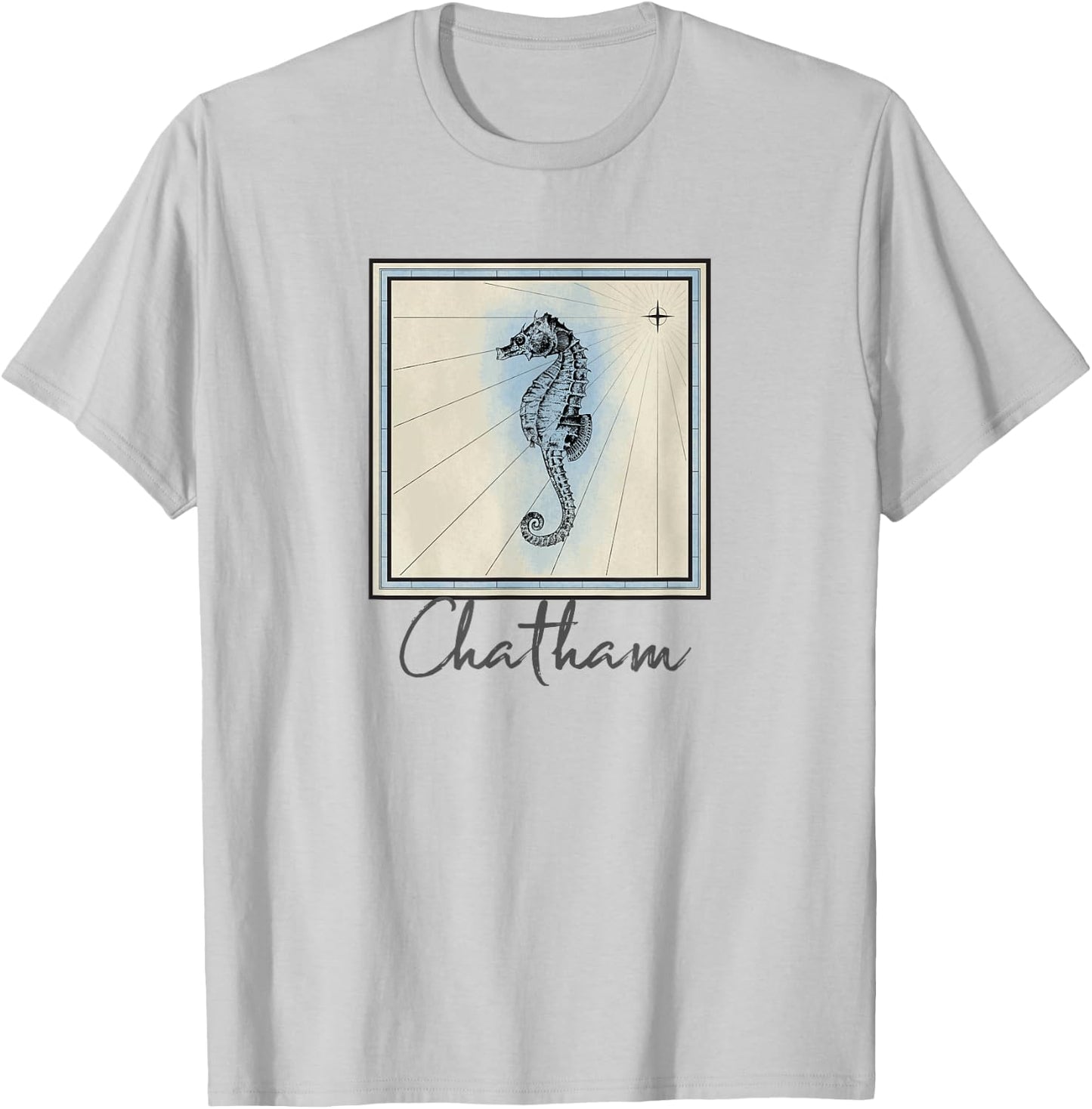 Chatham Massachusetts Seahorse Marine Life Coastal T-Shirt - T-Shirt | Ash