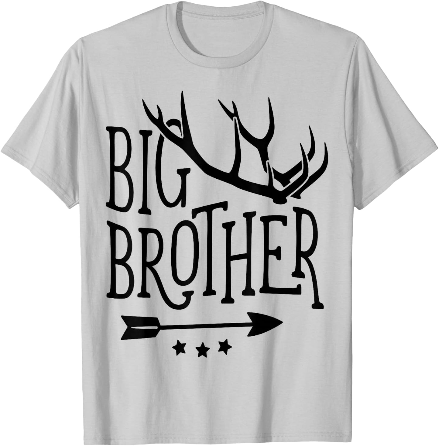 Big Brother Shirt Tribal Arrow Deer Antlers Kids Son Boys T-Shirt - T-Shirt | Ash