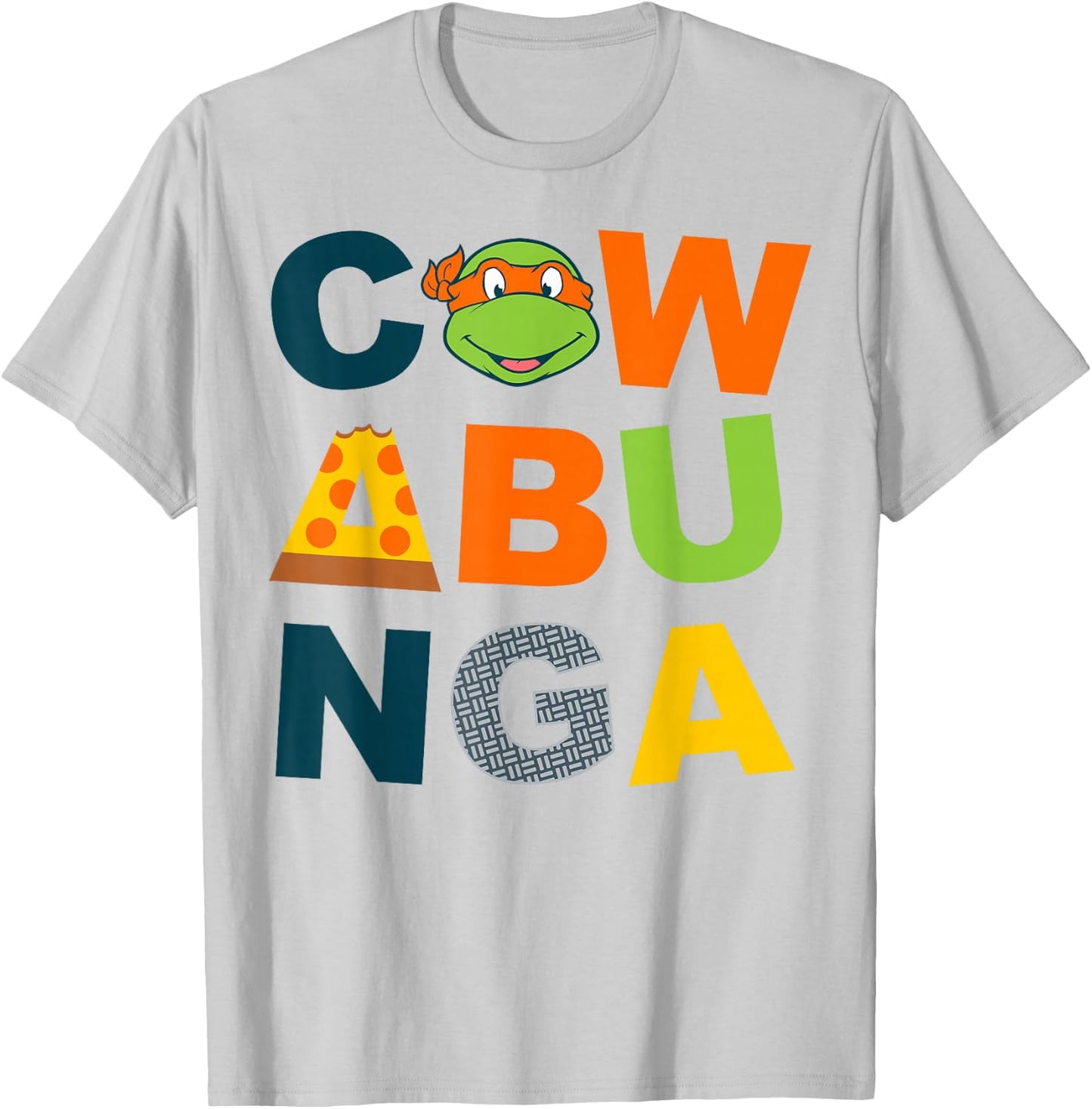 Teenage Mutant Ninja Turtles Cowabunga Large Lettered T-Shirt - T-Shirt | Ash