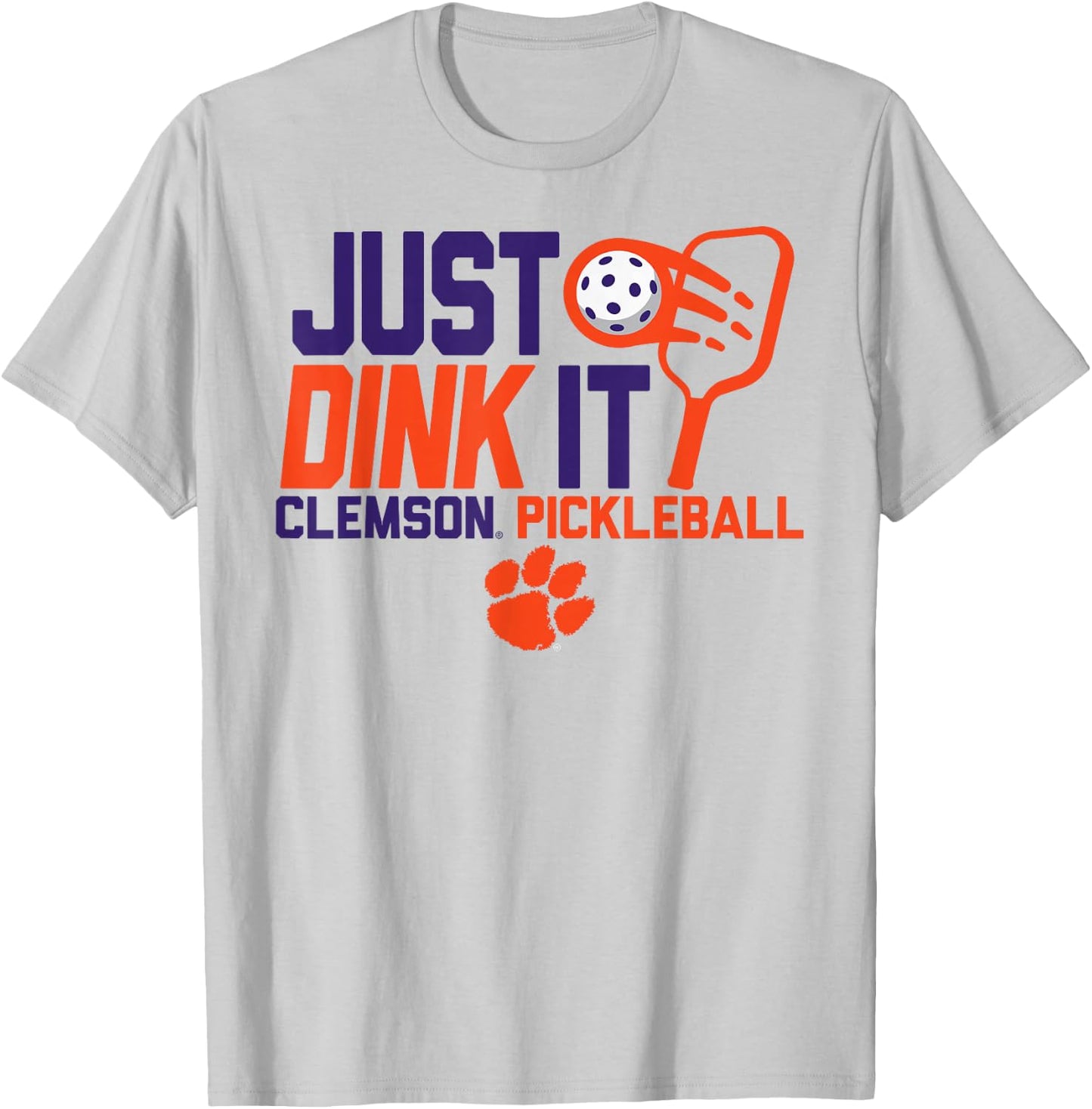Clemson Tigers Pickleball Dink Gray Officially Licensed T-Shirt - T-Shirt | Ash