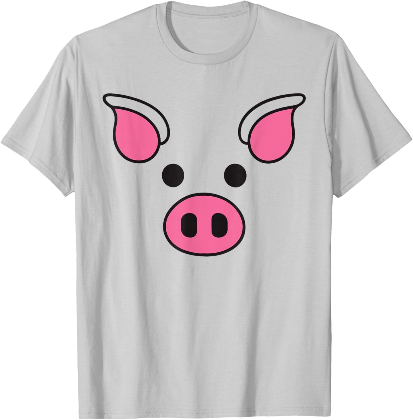 Pig Face Shirt Adult Kids Men Women Pig Face Costume T-Shirt - T-Shirt | Ash