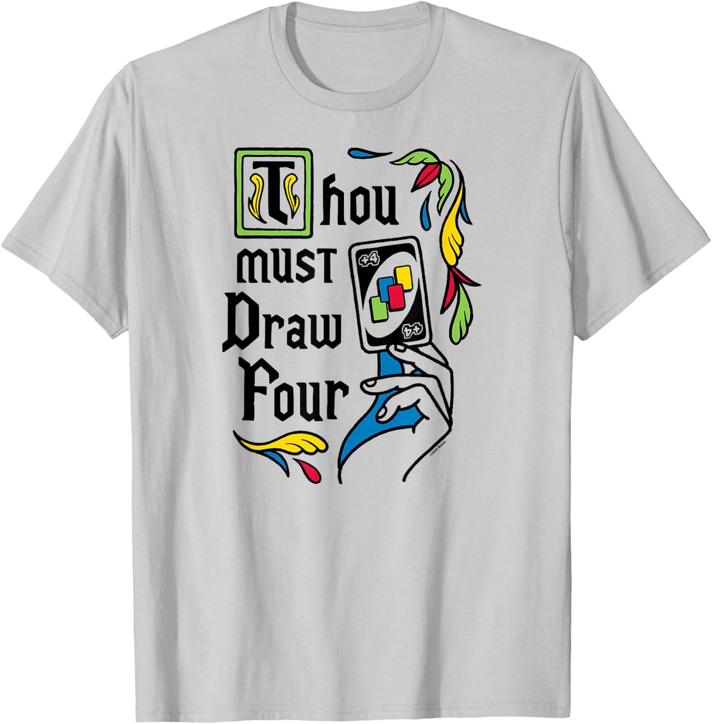 Mattel - Uno - Thou Must Draw Four T-Shirt - T-Shirt | Ash