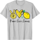 Peace Love Lemon Farmer Cocktails Lover Fruits Women T-Shirt - T-Shirt | Ash
