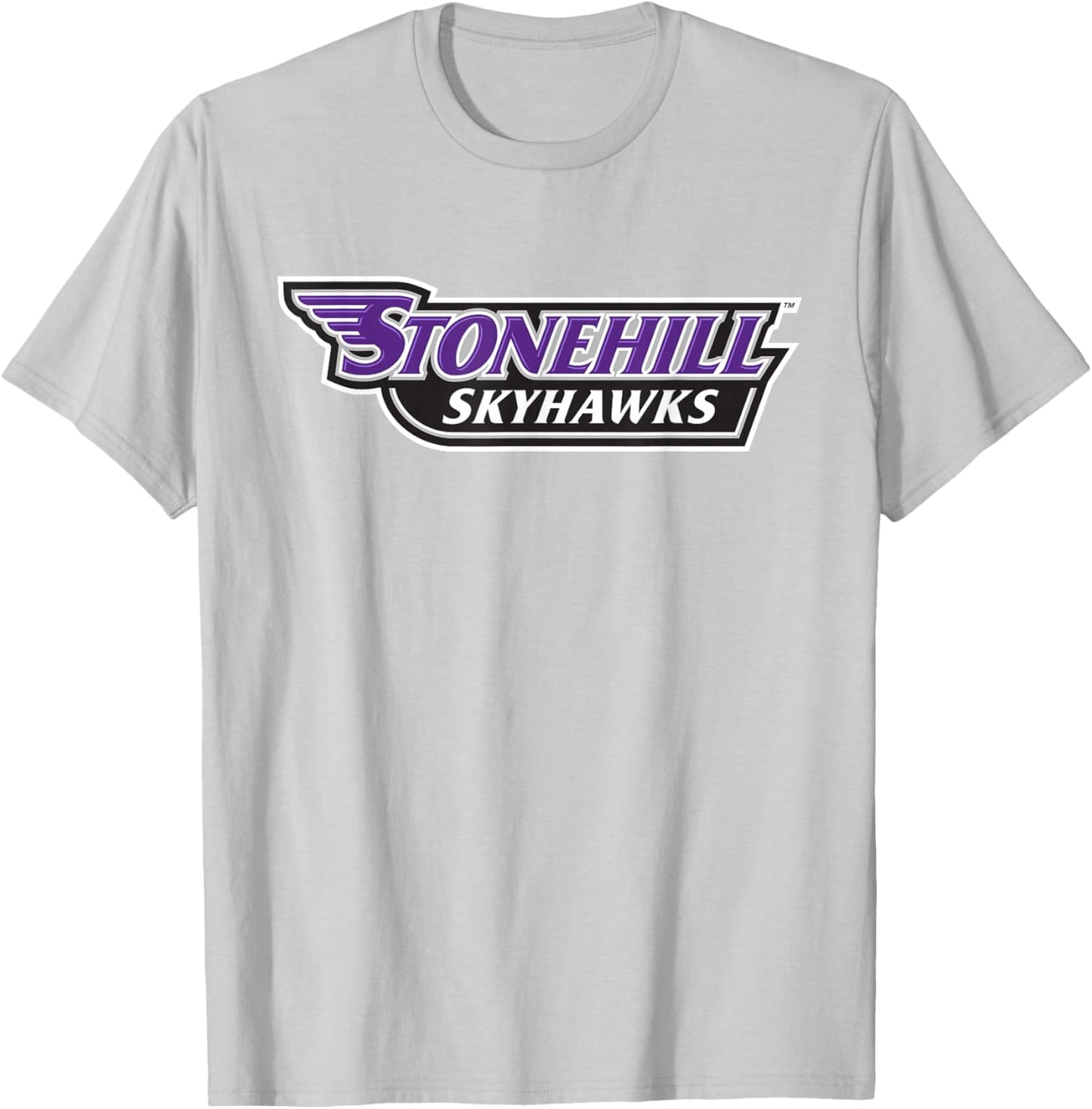 Stonehill College Skyhawks Text Logo T-Shirt - T-Shirt | Ash