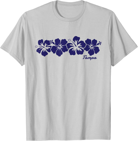 Tampa Florida Hibiscus Flower Vacation Souvenir T-Shirt - T-Shirt | Ash