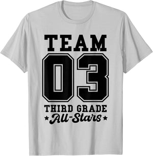 Team 3rd Grade All-Stars Back To School Sports Jersey T-Shirt - T-Shirt | Ash